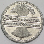 50 пфеннигов 1921 г. Германия(6) - 764.6 - реверс