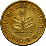 5 пфеннигов 1978 г. Германия(6) - 764.6 - реверс