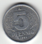 5 пфеннигов 1983 г. Германия(6) - 764.6 - аверс