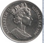 1 крона 1996 г. Гибралтар(6) - 62.3 - аверс
