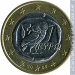 1 евро 2009 г. Греция(7) - 301.2 - реверс