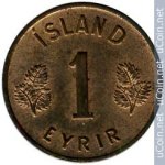 1 эйре 1953 г. Исландия(10) - 107.6 - аверс