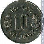 10 крон 1978 г. Исландия(10) - 107.6 - аверс