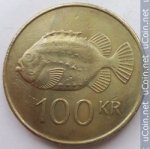 100 крон 1995 г. Исландия(10) - 107.6 - аверс