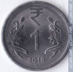 1 рупия 2018 г. Индия(9) - 35.6 - аверс