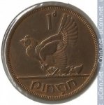1 пенни 1952 г. Ирландия(9) - 73.7 - аверс