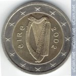 2 евро 2002 г. Ирландия(9) - 74.7 - реверс