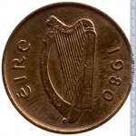 2 пенса 1980 г. Ирландия(9) - 74.7 - аверс