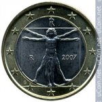 1 евро 2007 г. Италия(10) - 266.5 - реверс
