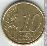 10 центов 2008 г. Ирландия(9) - 74.7 - аверс