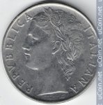 100 лир 1956 г. Италия(10) - 266.5 - реверс