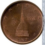 2 цента 2002 г. Италия(10) - 266.5 - реверс