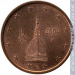 2 цента 2004 г. Италия(10) - 266.5 - реверс