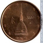 2 цента 2008 г. Италия(10) - 266.5 - реверс
