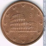 5 центов 2002 г. Италия(10) - 266.5 - реверс