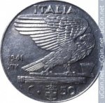 50 чентезимо 1941 г. Италия(10) - 266.5 - аверс