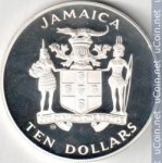 10 долларов 1982 г. Ямайка(27) -36.7 - аверс
