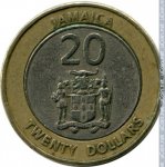 20 долларов 2000 г. Ямайка(27) -36.7 - реверс