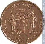 25 центов 1995 г. Ямайка(27) -36.7 - аверс