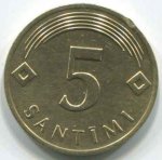 5 сантимов 2006 г. Латвия(13) - 253.3 - аверс