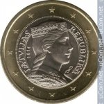 1 евро 2014 г. Латвия(13) - 253.3 - аверс