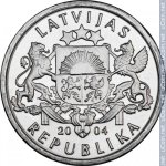 1 лат 2004 г. Латвия(13) - 253.3 - аверс