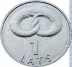 1 лат 2005 г. Латвия(13) - 253.3 - реверс