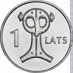 1 лат 2007 г. Латвия(13) - 253.3 - реверс