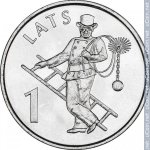 1 лат 2008 г. Латвия(13) - 253.3 - реверс