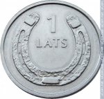 1 лат 2010 г. Латвия(13) - 253.3 - реверс