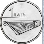 1 лат 2013 г. Латвия(13) - 253.3 - реверс