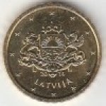 10 центов 2014 г. Латвия(13) - 253.3 - реверс