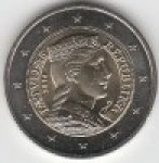 2 евро 2014 г. Латвия(13) - 253.3 - реверс