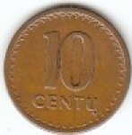 10 центов 1991 г. Литва(13) - 97.3 - аверс
