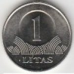 1 лит 2009 г. Литва(13) - 97.3 - аверс