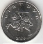 1 лит 2009 г. Литва(13) - 97.3 - реверс