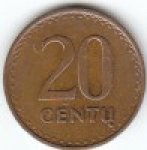 20 центов 1991 г. Литва(13) - 97.3 - аверс
