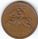 20 центов 1991 г. Литва(13) - 97.3 - реверс