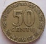 50 центов 2000 г. Литва(13) - 97.3 - аверс