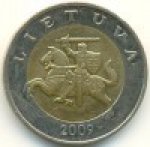 5 лит 2009 г. Литва(13) - 97.3 - реверс