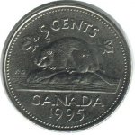 5 центов 1995 г. Канада(11) -241.3 - аверс