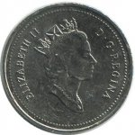 5 центов 1995 г. Канада(11) -241.3 - реверс