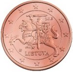 1 цент 2015 г. Литва(13) - 97.3 - реверс