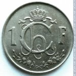 1 франк 1953 г. Люксембург(13) - 341.3 - реверс