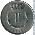 1 франк 1968 г. Люксембург(13) - 341.3 - аверс