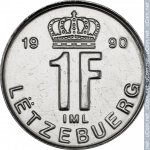 1 франк 1990 г. Люксембург(13) - 341.3 - реверс