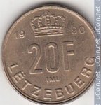20 франков 1990 г. Люксембург(13) - 341.3 - аверс
