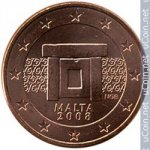 1 цент 2008 г. Мальта(14) -334.3 - реверс
