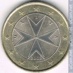 1 евро 2008 г. Мальта(14) -496.3 - реверс