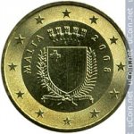 10 центов 2008 г. Мальта(14) -496.3 - реверс